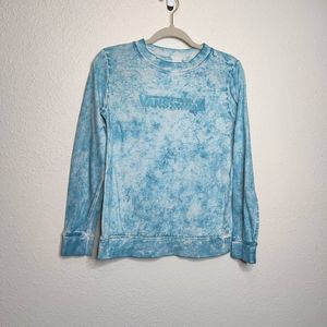 Vans Blue Tye Dye Logo Long Sleeve Shirt Size XS